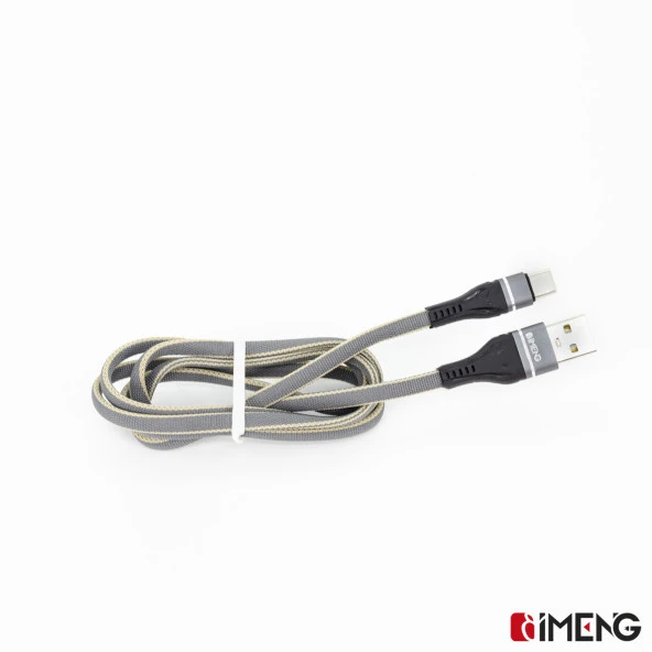 İmeng Xiaomi 13T İle Uyumlu 3.1A UsbA to Type-C Örgülü Data ve Hızlı Şarj Kablosu Gri - 2
