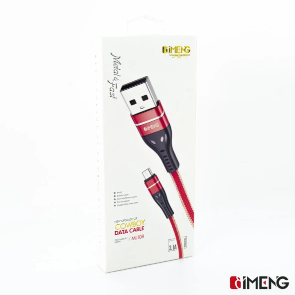 İmeng Xiaomi 13T İle Uyumlu 3.1A UsbA to Type-C Örgülü Data ve Hızlı Şarj Kablosu Gri - 6