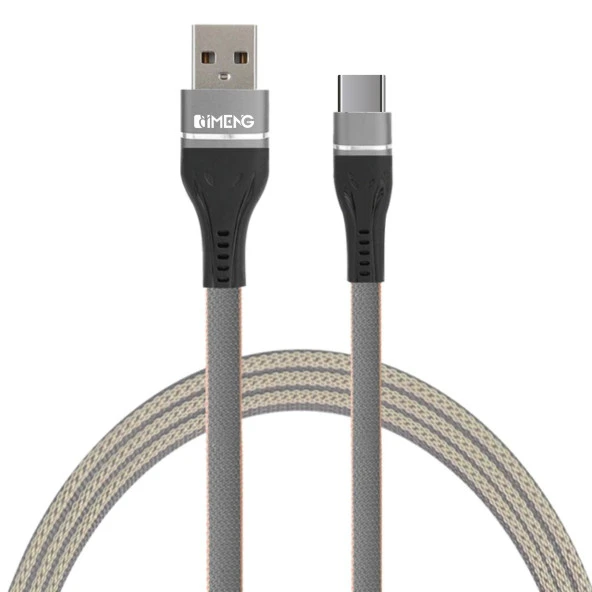 İmeng Oppo A78 4G İle Uyumlu 3.1A UsbA to Type-C Örgülü Data ve Hızlı Şarj Kablosu Gri
