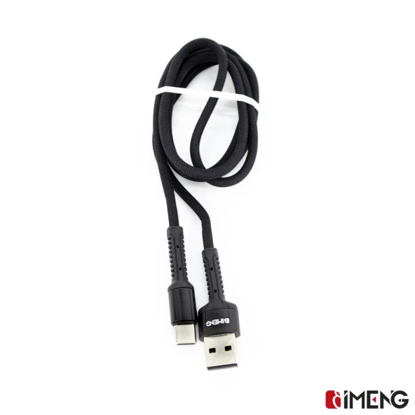 İmeng Samsung Galaxy S23 Fe İle Uyumlu 3A UsbA to Type-C Pro Braided Örgülü Data ve Hızlı Şarj Kablosu Siyah - 4