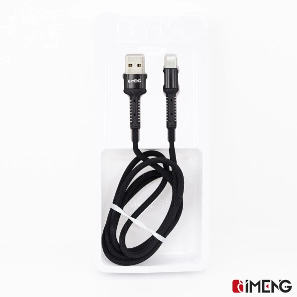 İmeng Samsung Galaxy S23 Fe İle Uyumlu 3A UsbA to Type-C Pro Braided Örgülü Data ve Hızlı Şarj Kablosu Siyah - 5