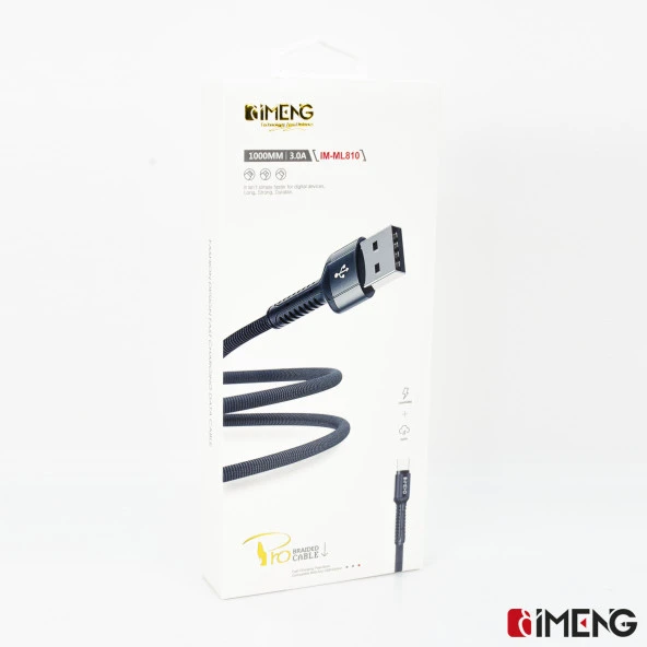 İmeng Samsung Galaxy Z Fold 5 İle Uyumlu 3A UsbA to Type-C Pro Braided Örgülü Data ve Hızlı Şarj Kablosu Siyah - 6