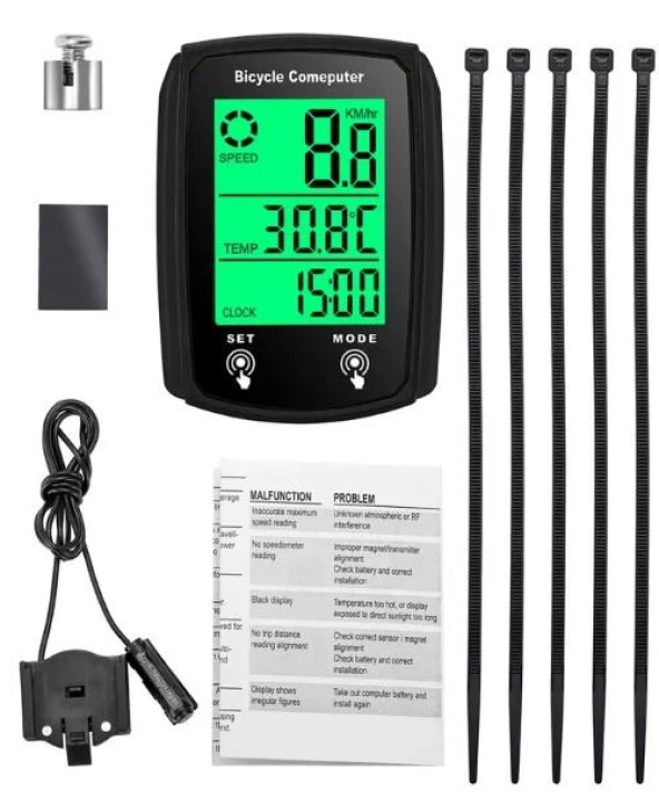 FORTE GT 6146 Kablolu Kilometre Saati Bisiklet Hız Ölçer Km Saati Yol Bilgisayarı - 3