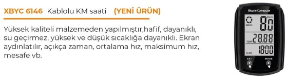 FORTE GT 6146 Kablolu Kilometre Saati Bisiklet Hız Ölçer Km Saati Yol Bilgisayarı - 6