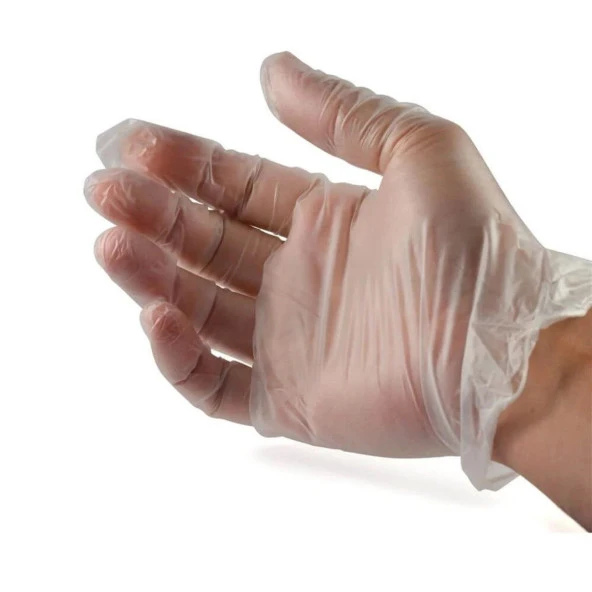 Dolphin Pudrasız Vinil Vinyl Tek Kullanımlık Eldiven Şeffaf Medium Orta Boy - 100'lü Paket - Resim 3