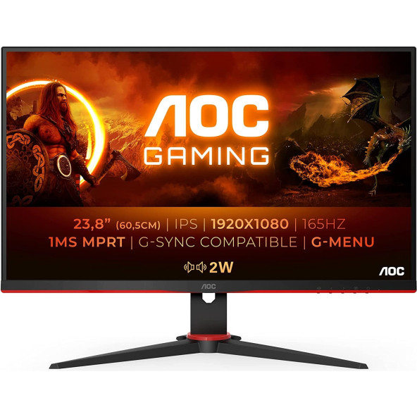 AOC Gaming 24G2SU/B2 - 24 Inç Fhd Monitör, 165 Hz, 1 Ms, Freesync Premium (1920X1080)