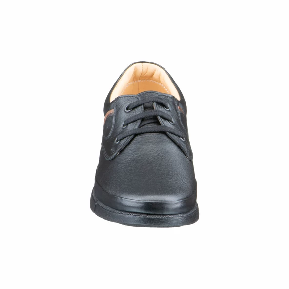 Siyah Parça Detaylı Bağcıklı Erkek Ayakkabı - Resim 4