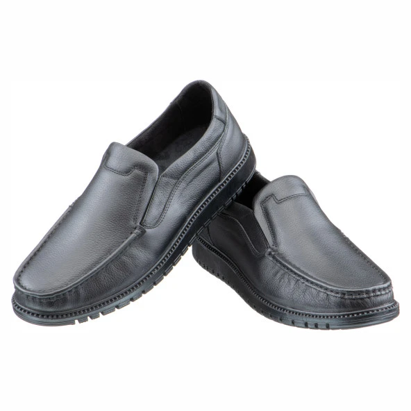 Siyah Baskılı Deri Erkek Ayakkabı