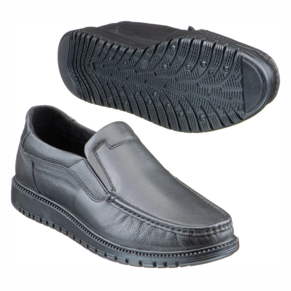 Siyah Baskılı Deri Erkek Ayakkabı - 2