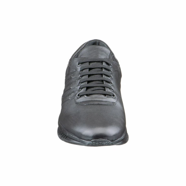 Siyah Baskılı Deri Bağcıklı Erkek Ayakkabı - 4