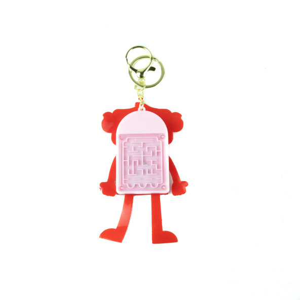 Hesap Makinesi Robot Mini Anahtarlıklı Labirent Oyunlu Kırmızı - 2