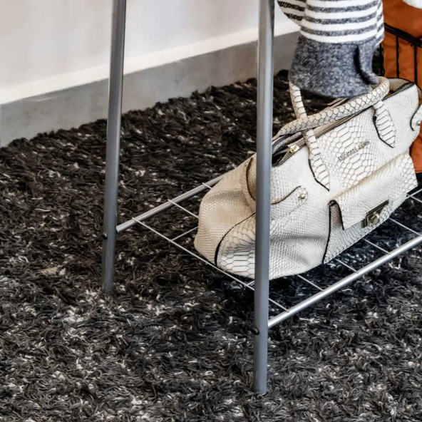 DEKORATİF ÇOK AMAÇLI GRİ METAL AYAKLI ELBİSE ASKILIĞI TEK RAFLI PORTMANTO VE KONFEKSİYON ASKILIĞI - Resim 3