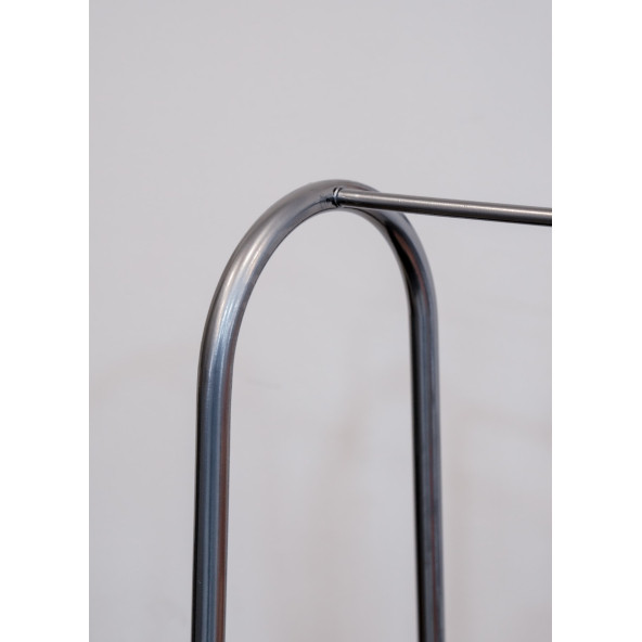 DEKORATİF ÇOK AMAÇLI GRİ METAL AYAKLI ELBİSE ASKILIĞI TEK RAFLI PORTMANTO VE KONFEKSİYON ASKILIĞI - Resim 4