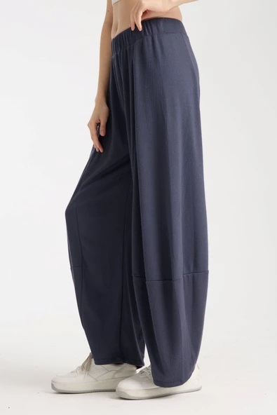 Premium Relax Pantolon, Yüksek Bel Lastikli Rahat Şalvar Pantolon - 9