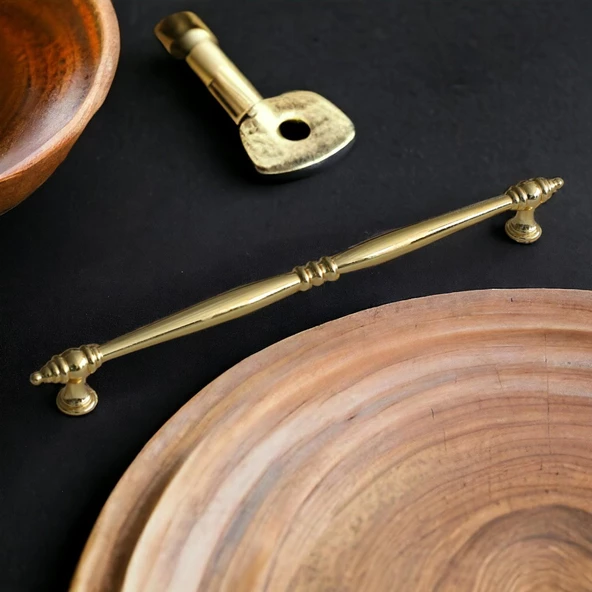 Petek Lüx 224 Mm Gold Altın Mobilya Mutfak Dolabı Çekmece Dolap Kulpu Kulpları Kulp Kulbu Metal - 6