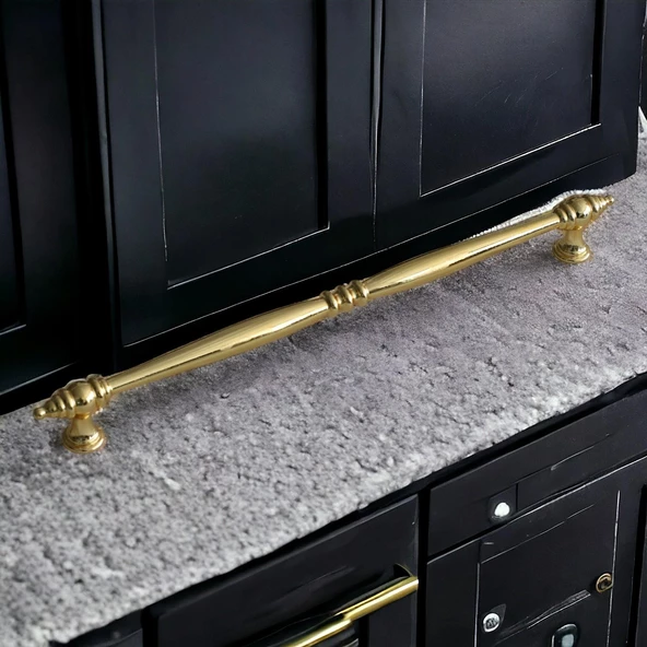 Petek Lüx 224 Mm Gold Altın Mobilya Mutfak Dolabı Çekmece Dolap Kulpu Kulpları Kulp Kulbu Metal - 7