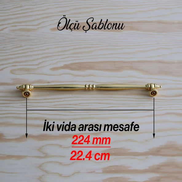 Petek Lüx 224 Mm Gold Altın Mobilya Mutfak Dolabı Çekmece Dolap Kulpu Kulpları Kulp Kulbu Metal - 4