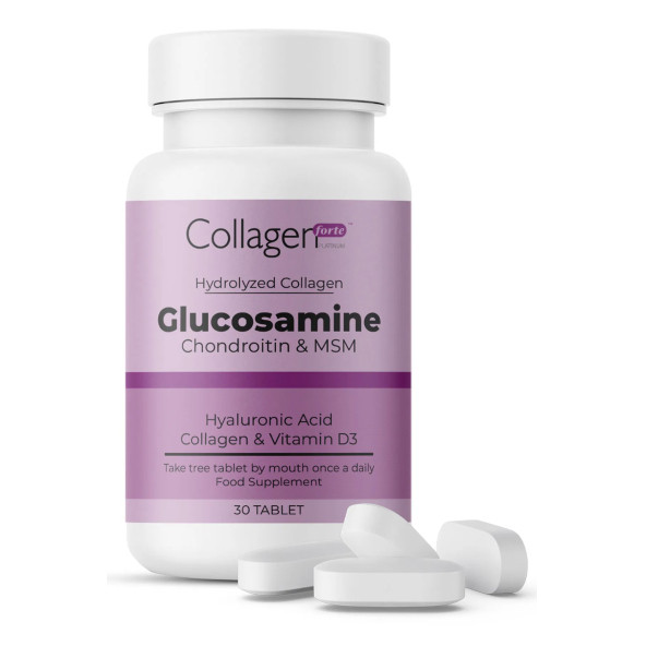 Collagen Forte Platinum Glucosamine, Chondroitin & Msm, Hidrolize Kolajen, Vitamin D3, 1500 mg x 30 Tablet