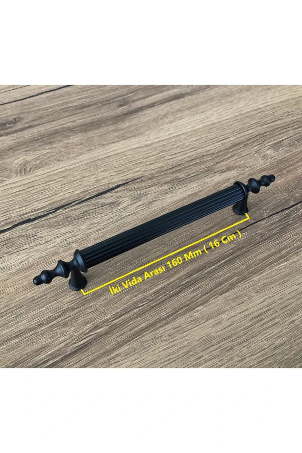 Zend Mat Siyah Mobilya Dolap Mutfak Çekmece Kulpu 160 Mm 5 Adet - Resim 2