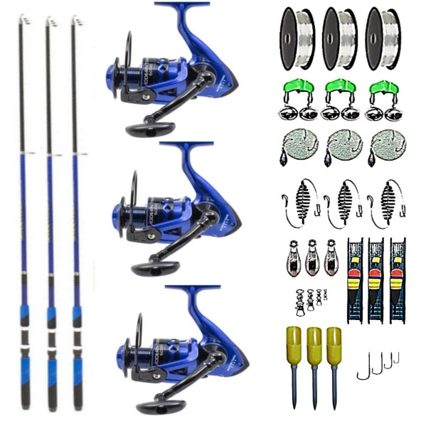 AİLE SETİ REMİXON SPEED 300 MT + NEW MODERN TİMES 4000 3'LÜ SET MAVİ