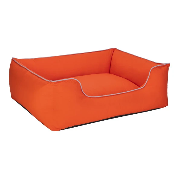 Pet Comfort Alpha  Köpek Yatağı Turuncu w Beyaz Biye L 105x85cm - Resim 2