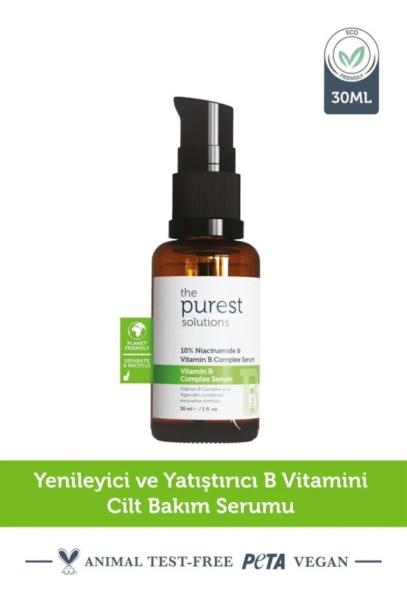 The Purest Solutions Yenileyici Ve Yatıştırıcı B Vitamini Cilt Bakım Serumu 30 ml (%10 Niacinamide + Provitamin B5)