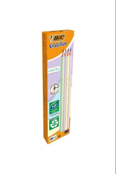 Bic Evolution HB Pastel Renk Kurşun Kalem 12'li Kutu / 518307