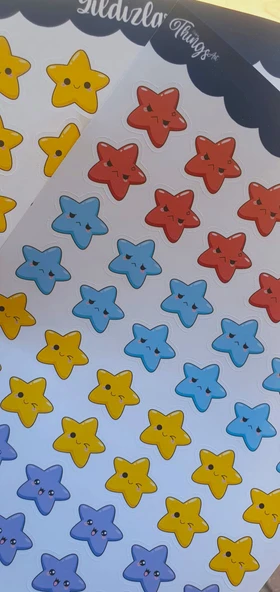 Sevimli Yıldız Seti Öğretmen Ödül Etiketi - Okul Başarı Çıkartması - *mat kağıt* - 8