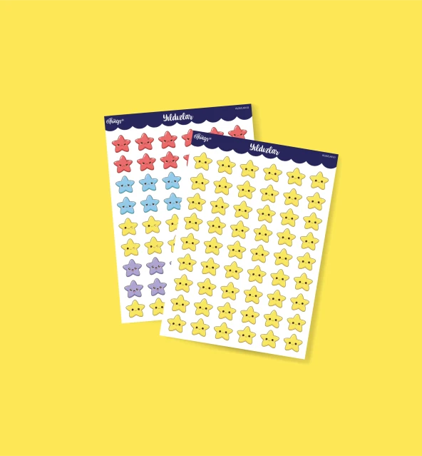 Sevimli Yıldız Seti Öğretmen Ödül Etiketi - Okul Başarı Çıkartması - *mat kağıt* - 3