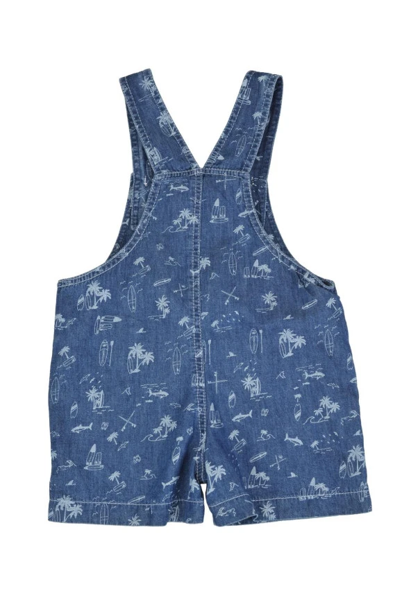 Erkek Bebek Mavi Baskılı Jean Salopet (9ay-4yaş) - 4