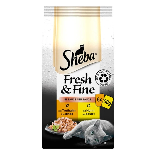 Sheba Fresh&Fine Tavuklu Yaş Mama 6x50 Gr