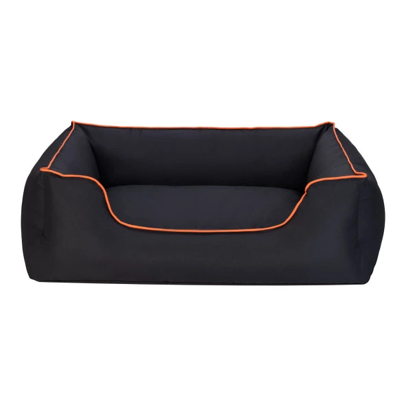 Pet Comfort Alpha  Köpek Yatağı Siyah w Turuncu Biye L 105x85cm