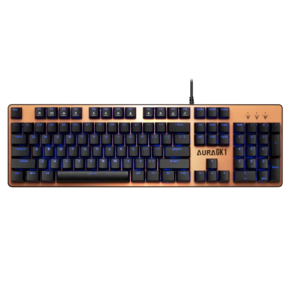 GAMDIAS AURA GK1, USB Kablolu, Ingilizce, Çok Renkli Arka Aydinlatma, Red Mekanik Switch, Brown Edition, Gaming Klavye