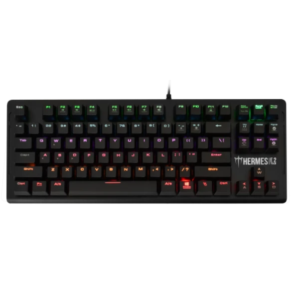 GAMDIAS HERMES-E2, USB Kablolu, Ingilizce,  Mekanik Switch, 7 Renk, Gaming Klavye