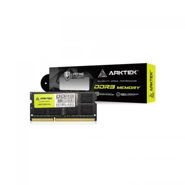 ARKTEK AKD3S8N1600, 8GB, DDR3, 1600Mhz, 16 Chip, 1,35V, CL11, Notebook, SODIMM RAM