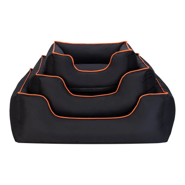 Pet Comfort Alpha  Köpek Yatağı Siyah w Turuncu Biye M 80x65cm - Resim 4