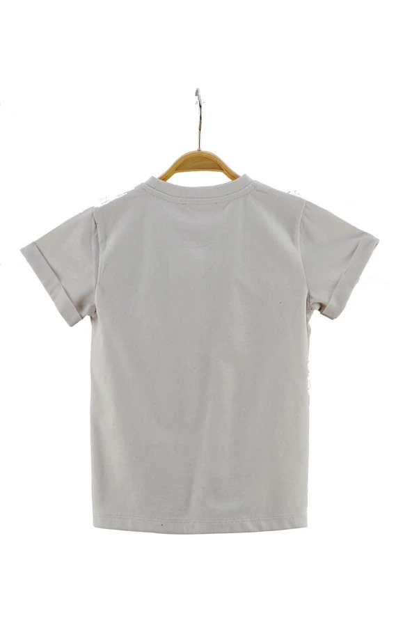 Erkek Bebek Bej Cepli Kuş Detaylı T-Shirt (6ay-4yaş) - 2