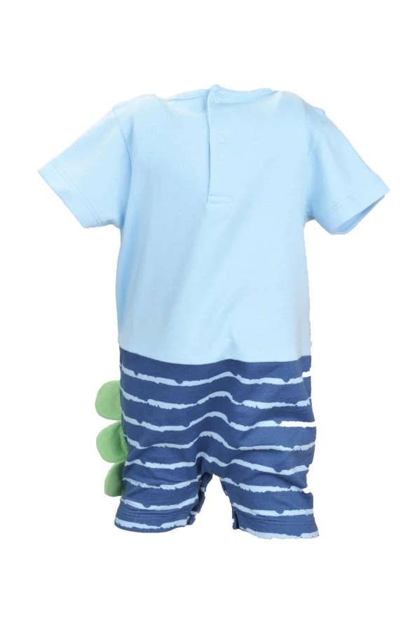 Erkek Bebek Mavi Croc Salopet Tulum (3-18ay) - 4