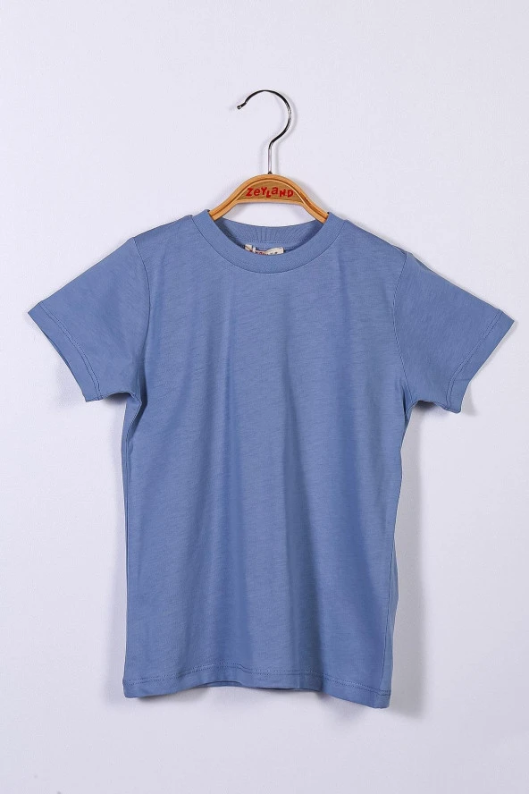 Mavi Unisex Çocuk Basic T-Shirt (4-12yaş)