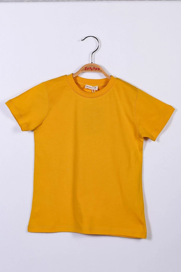 Sarı Unisex Çocuk Basic T-Shirt (4-12yaş)