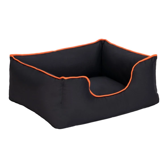 Pet Comfort Alpha  Kedi ve Köpek Yatağı Siyah w Turuncu Biye S 60x50cm - Resim 2