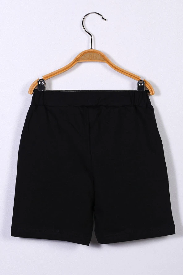 Unisex Çocuk Siyah Basic Şort (4-12yaş) - 2