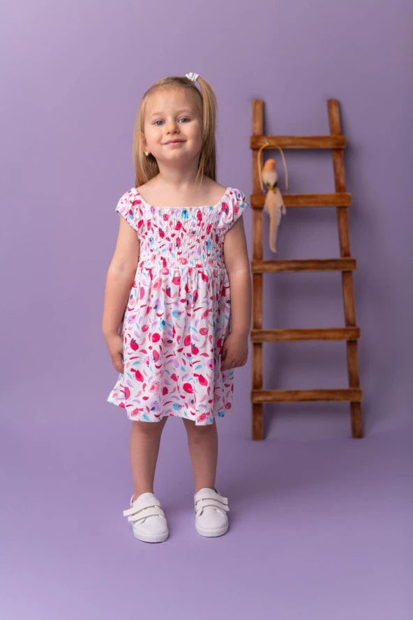 Kız Bebek Kuş Desenli Bird Elbise (9ay-4yaş)