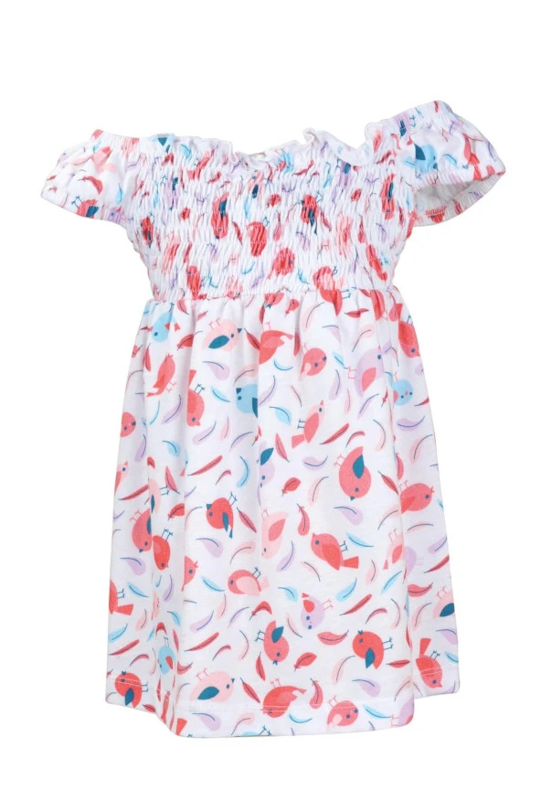 Kız Bebek Kuş Desenli Bird Elbise (9ay-4yaş) - 3