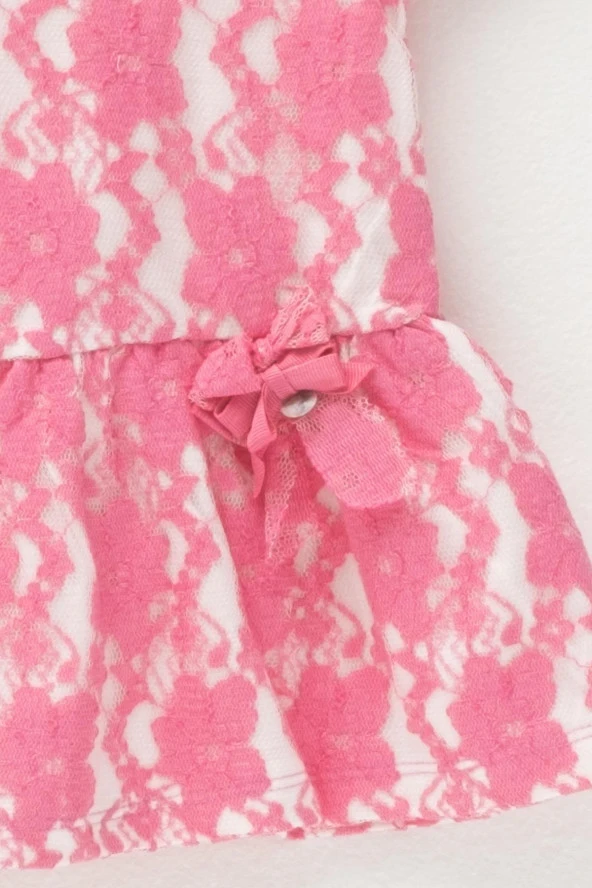 Kız Bebek Pembe Dantel Kaplamalı Elbise (3ay-3yaş) - 2