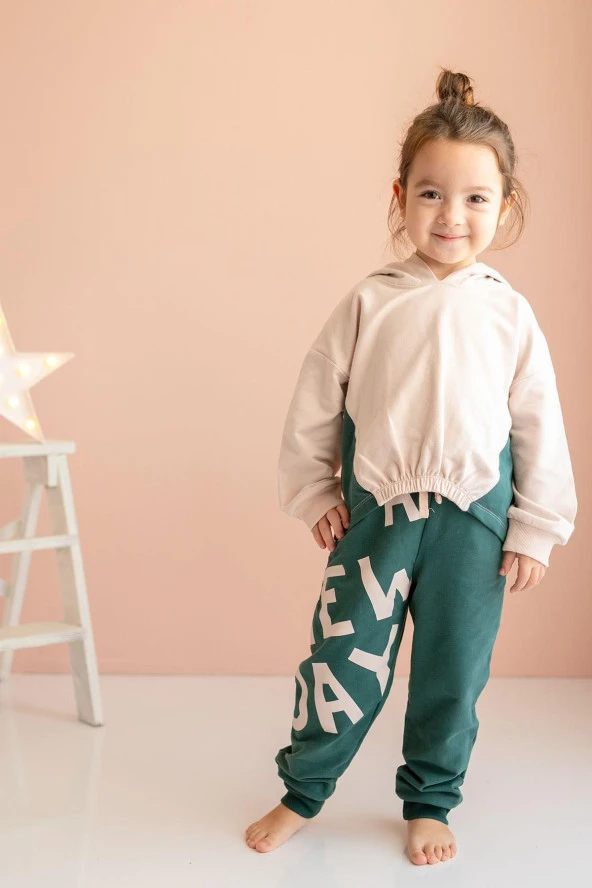 Kız Çocuk Kapüşonlu Kısa Sweatshirt (2-6yaş)