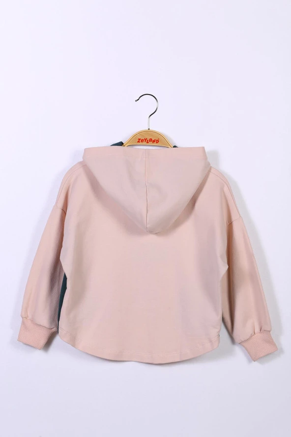Kız Çocuk Kapüşonlu Kısa Sweatshirt (2-6yaş) - 4