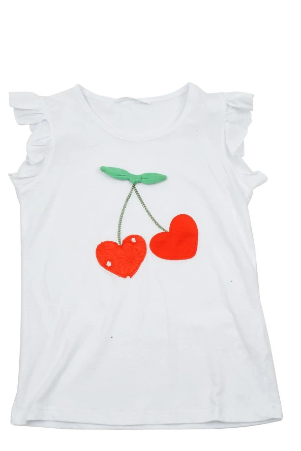 Kız Bebek Beyaz Cherry Aplikeli T-Shirt (9ay-4yaş) - 2