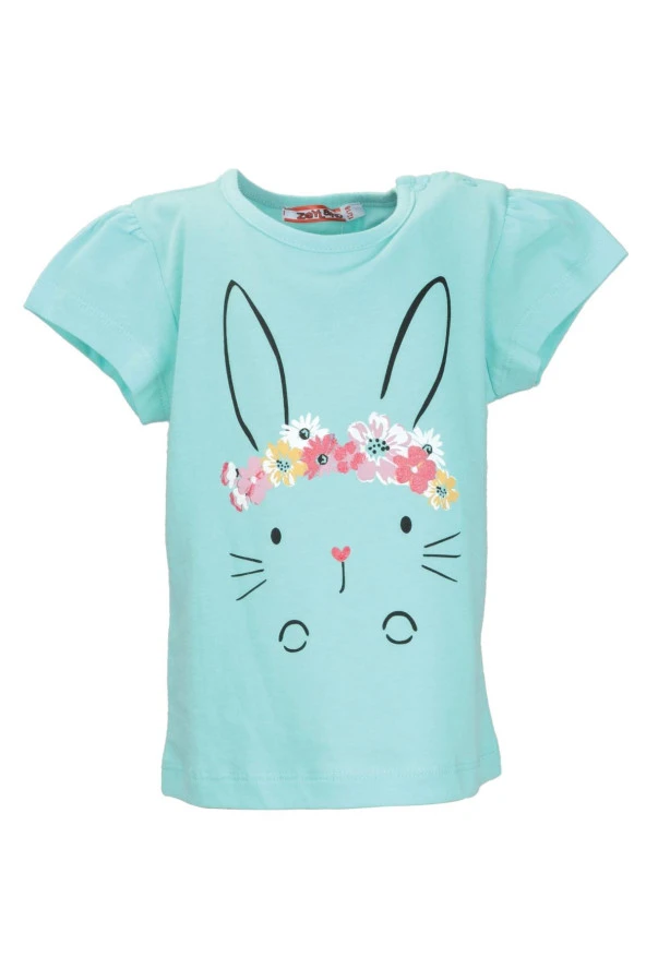 Kız Bebek Mint Flower Rabbit T-Shirt (9ay-4yaş) - 3