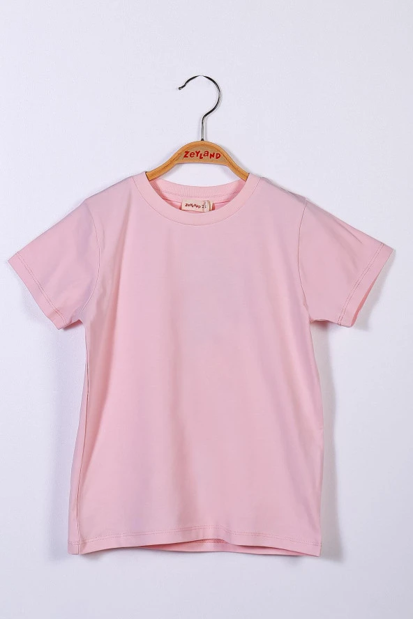 Pembe Kız Çocuk Basic T-Shirt (4-12yaş)